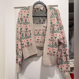 Crop top and cardigan set